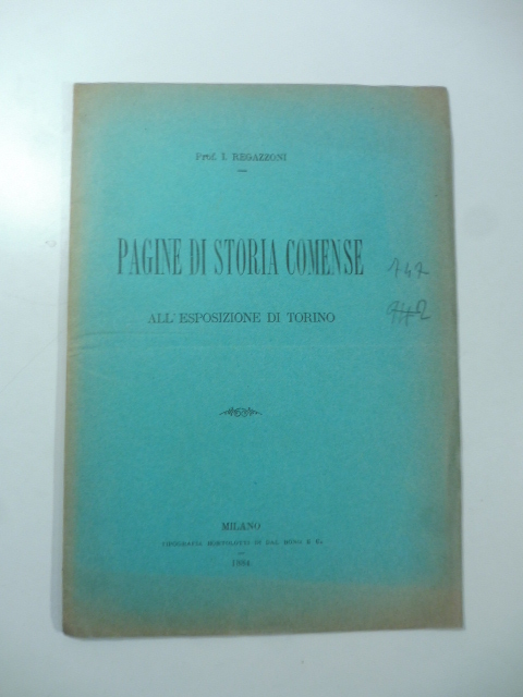 Pagine di storia comense all'Esposizione di Torino